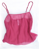 plain fuschia pink silk chiffon camisole top