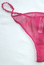 pink silk chiffon thongs