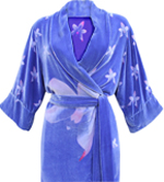 royal blue silk velvet robe